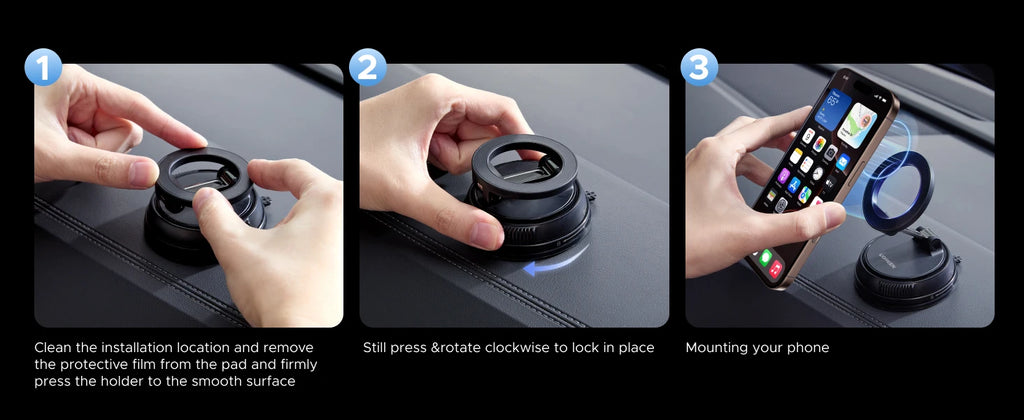 Magnetic Dashboard Car Phone Mount for Smartphones