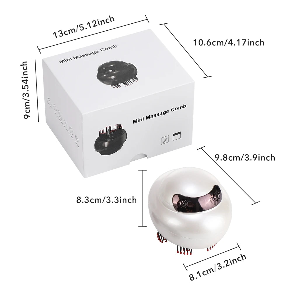 Electric Scalp Massager with Light Therapy and Oil Applicator