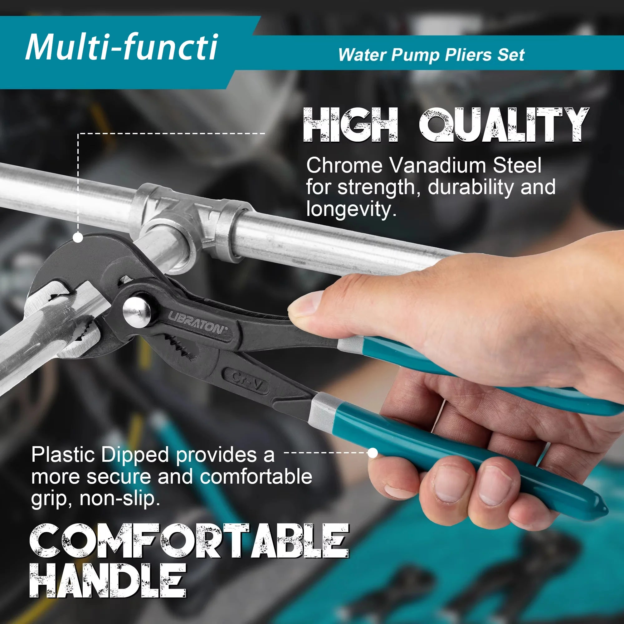 Adjustable Quick-Release Water Pump Pliers Set - 11