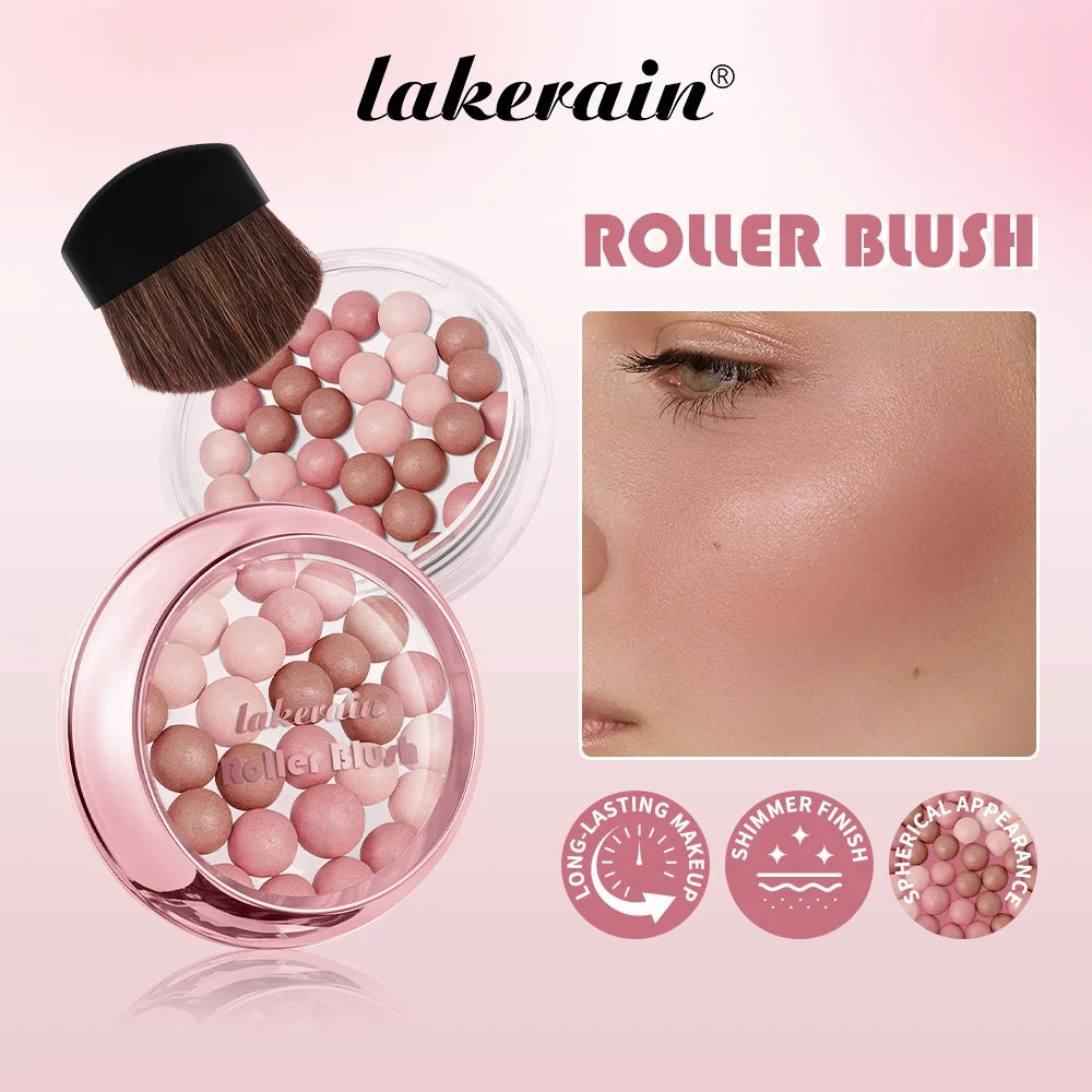 Spherical Powder Bead Blusher for Natural Shimmer Makeup - 4