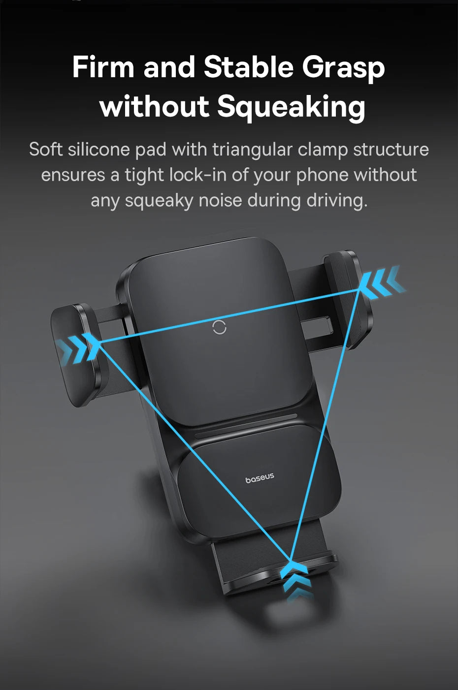 15W Fast Wireless Car Phone Charger with Automatic Clamp