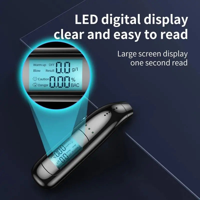 Portable Non-Contact Digital Alcohol Breathalyzer with USB Rechargeable