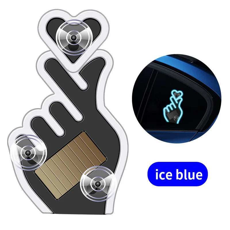 Solar USB Heart Neon LED Car Window Atmosphere Light with Sensors