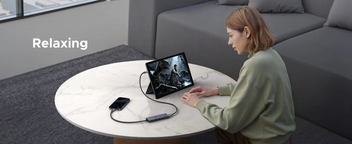 6-in-1 USB-C Hub with 4K 60Hz Video and 100W PD Charging - 10