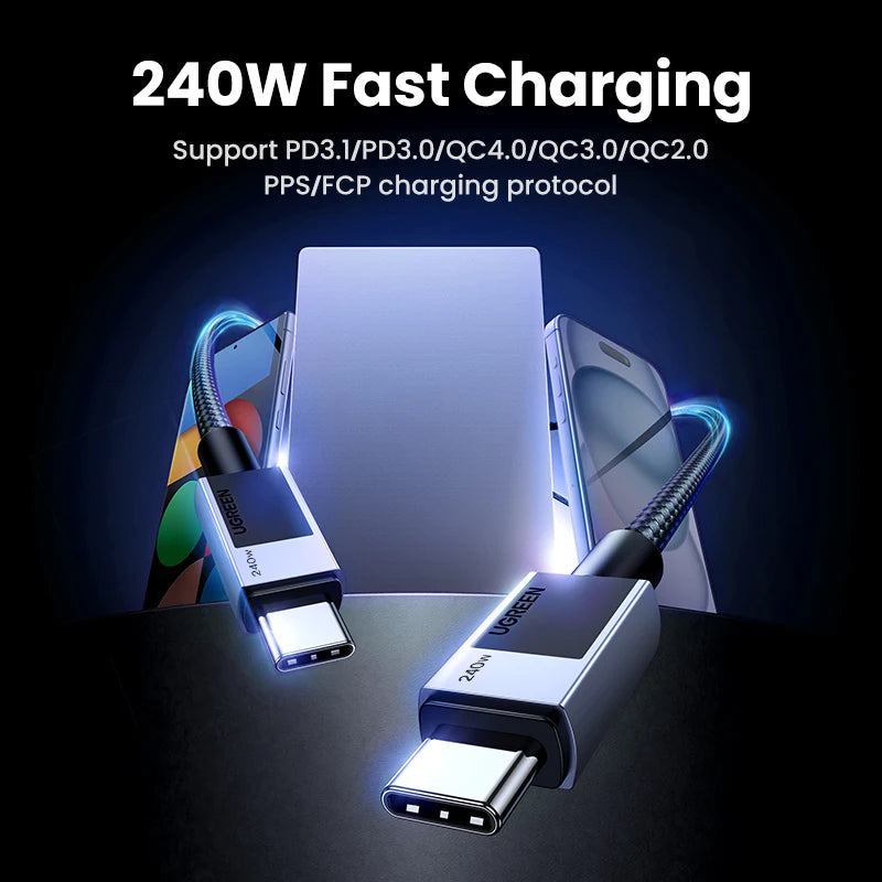 240W USB-C to USB-C Fast Charging and Data Sync Cable