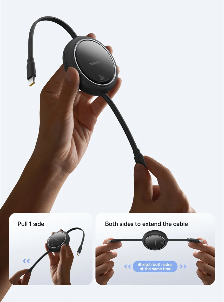 Retractable USB-C to Lightning 20W Fast Charging Cable - 10