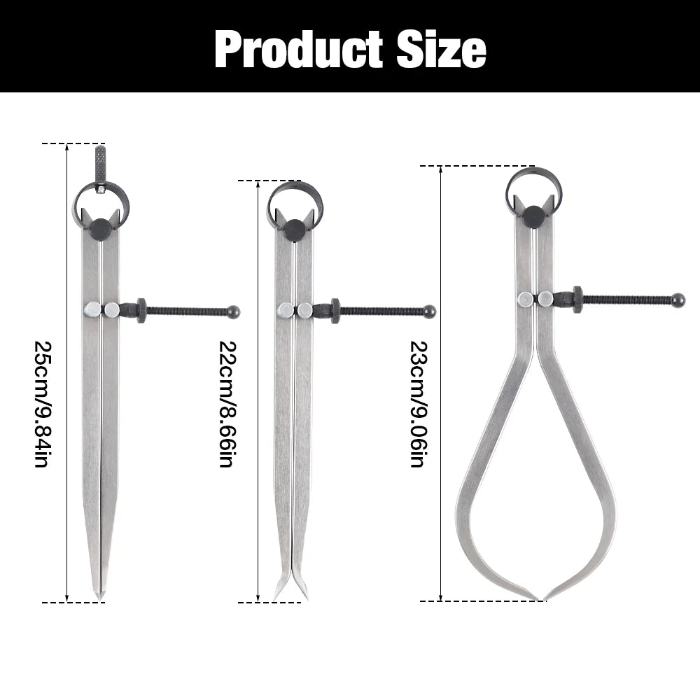 Adjustable Woodworking Caliper and Divider Set for Lathe Projects