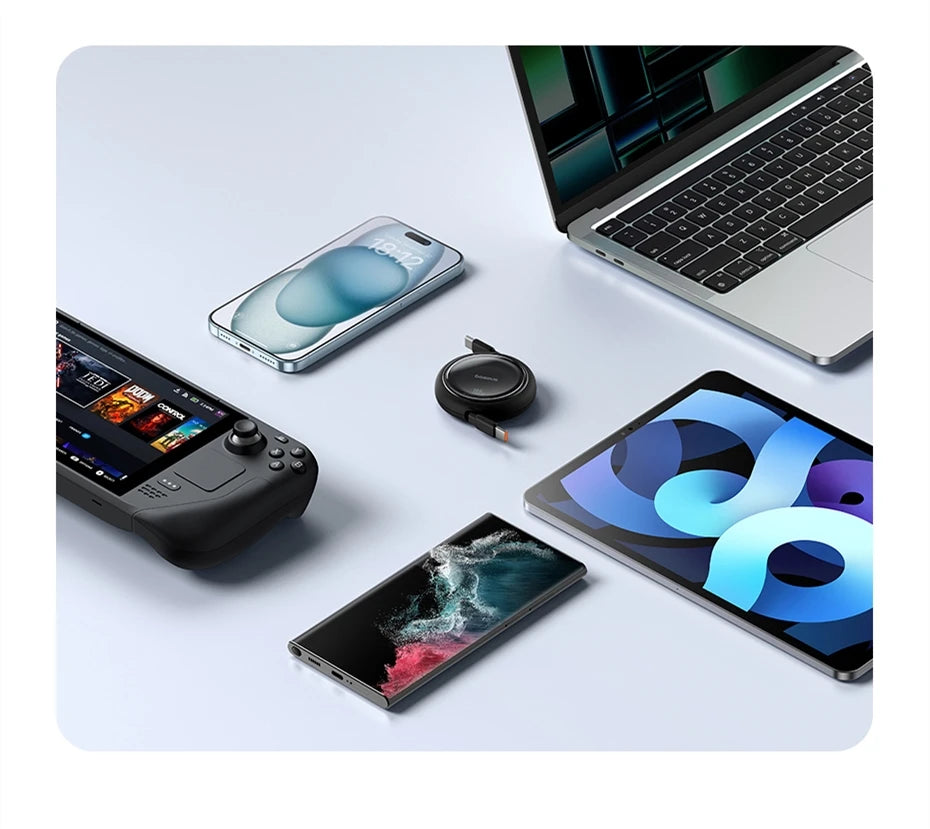 100W Fast Charging Retractable USB-C to USB-C Cable