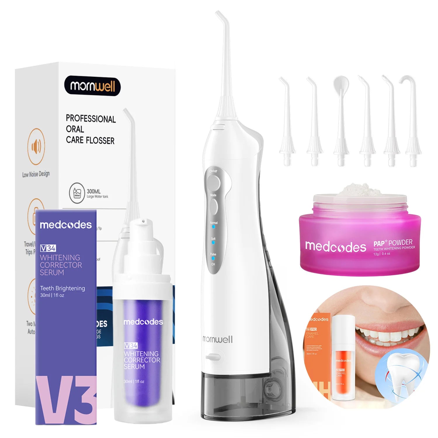Portable Electric Water Flosser and Teeth Whitening Kit - 1
