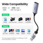 4K HDMI to USB-C Video Capture Card for Live Streaming and Recording