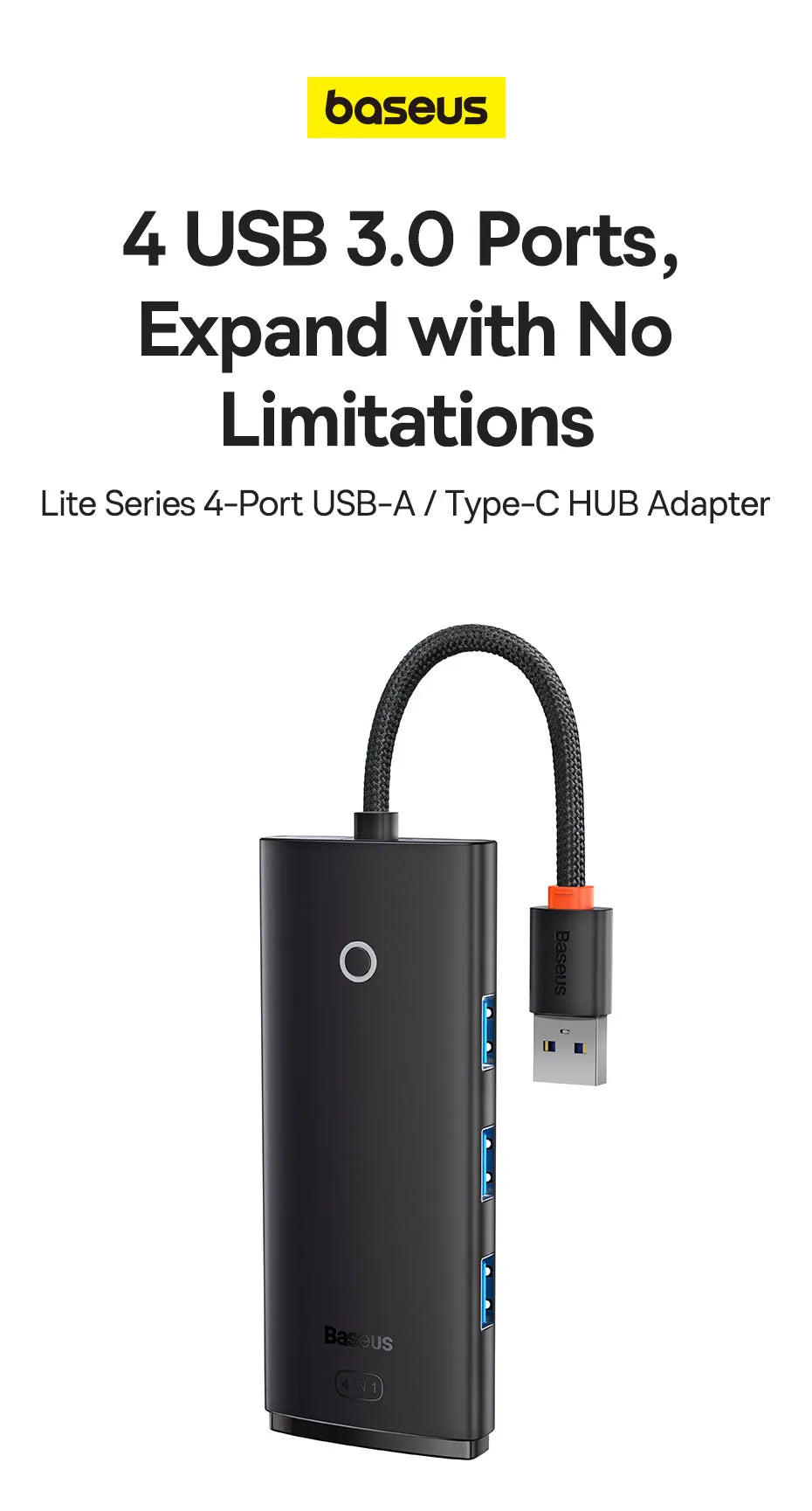 4-in-1 USB-C to USB 3.0 Multi-Port Adapter Hub - 7