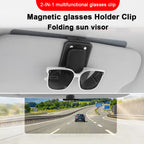Magnetic Sun Visor Glasses Holder and Anti Glare Folding Shield