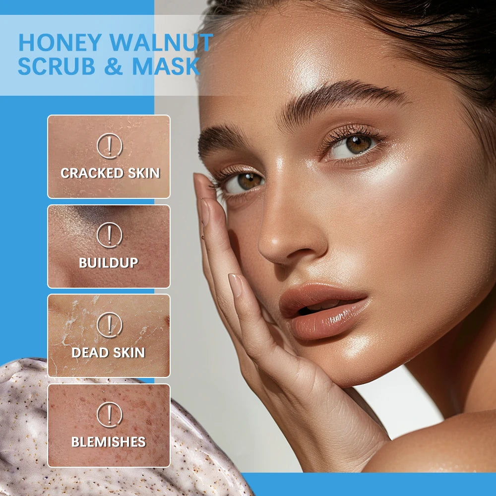 Honey Walnut Facial Exfoliating Scrub and Face Mask