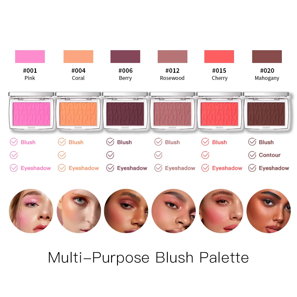 Matte Embossed Blush Palette with Application Brush - 3