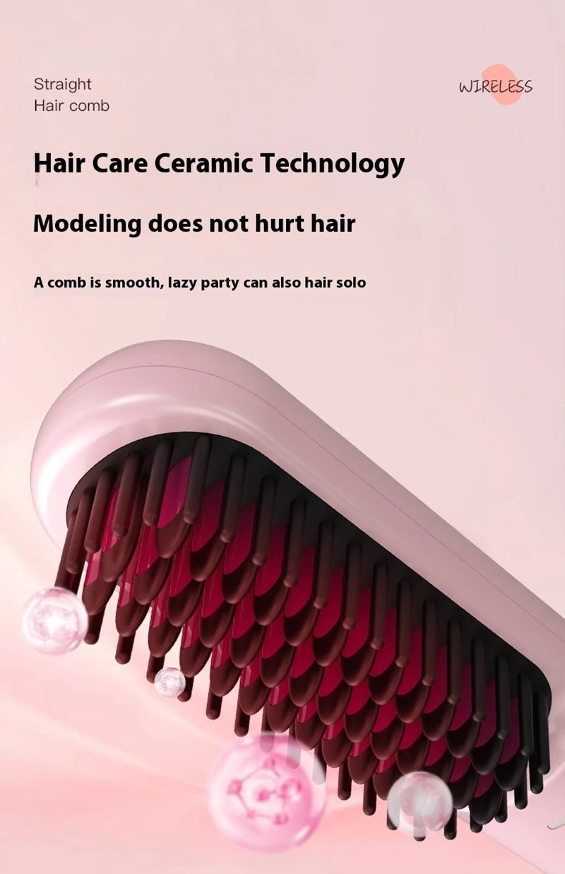 Fast Heating Cordless Hair Straightening Brush - 12