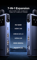 7-in-1 USB-C Hub with 4K 60Hz HDMI and Gigabit Ethernet