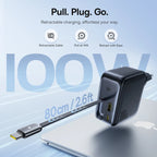 100W GaN Fast Charger with Retractable USB-C Cable