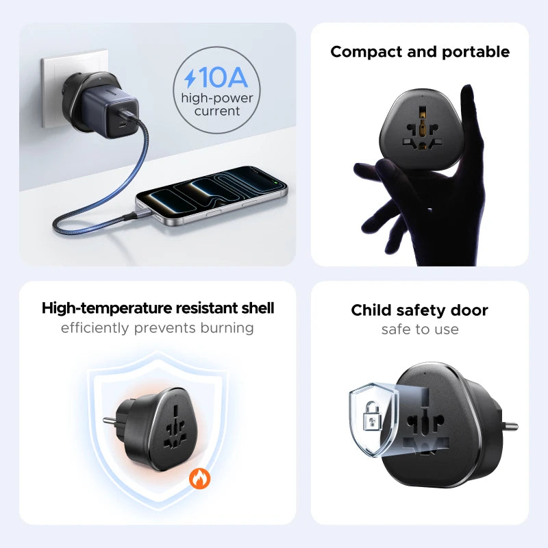 Universal Travel Power Adapter for International EU US UK Outlets - 2
