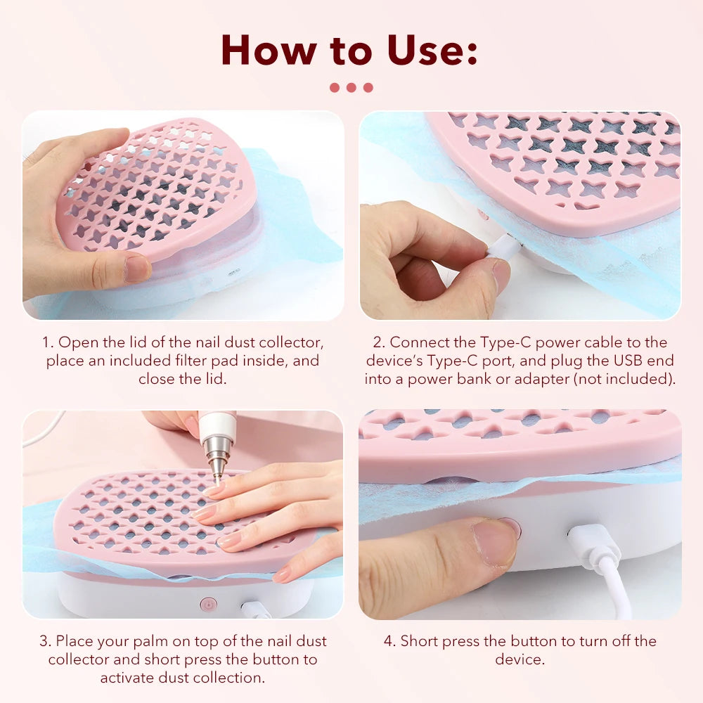 Compact Nail Dust Collector for Manicure