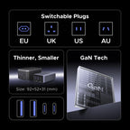 45W GaN Universal Travel Adapter with Multi-Port Fast Charging