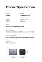 20W GaN USB-C Fast Wall Charger for Smartphones