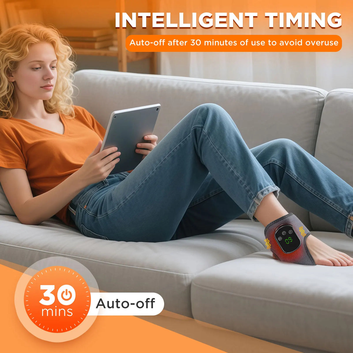 Adjustable Heated Ankle Massager with Vibration