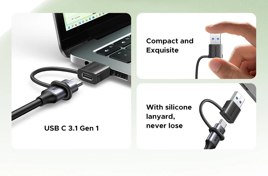 USB-A to USB-C 3.1 OTG Data Transfer Adapter