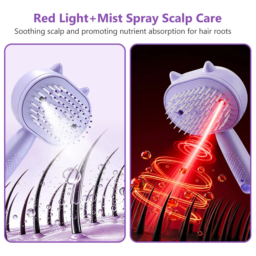 Electric Mist Spray Massage Hair Brush