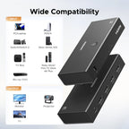 8K 60Hz HDMI 2.1 Switcher 3-in-1 Out with Remote Control