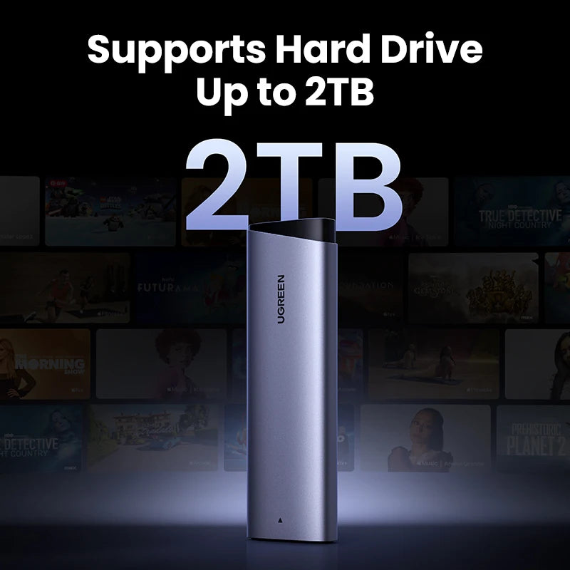 Dual Protocol M.2 NVMe and SATA SSD Enclosure 10Gbps USB-C Adapter