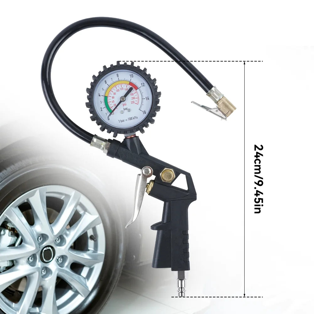 3-in-1 Tire Pressure Gauge and Inflator with EU Connector