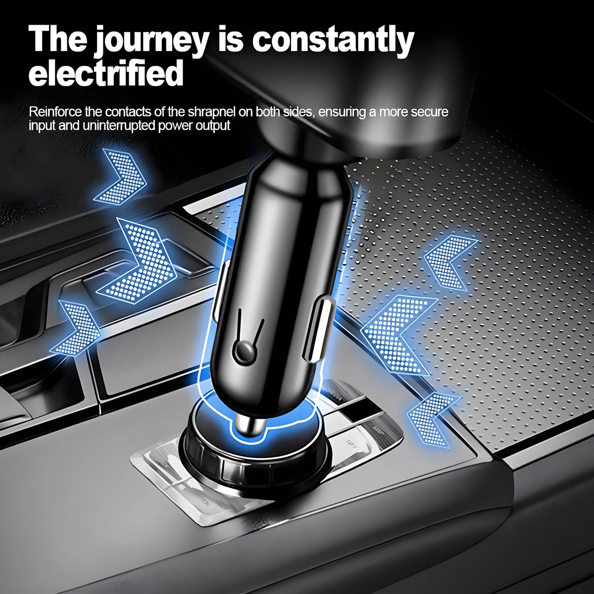 120W Retractable Fast Car Charger with Voltage Display