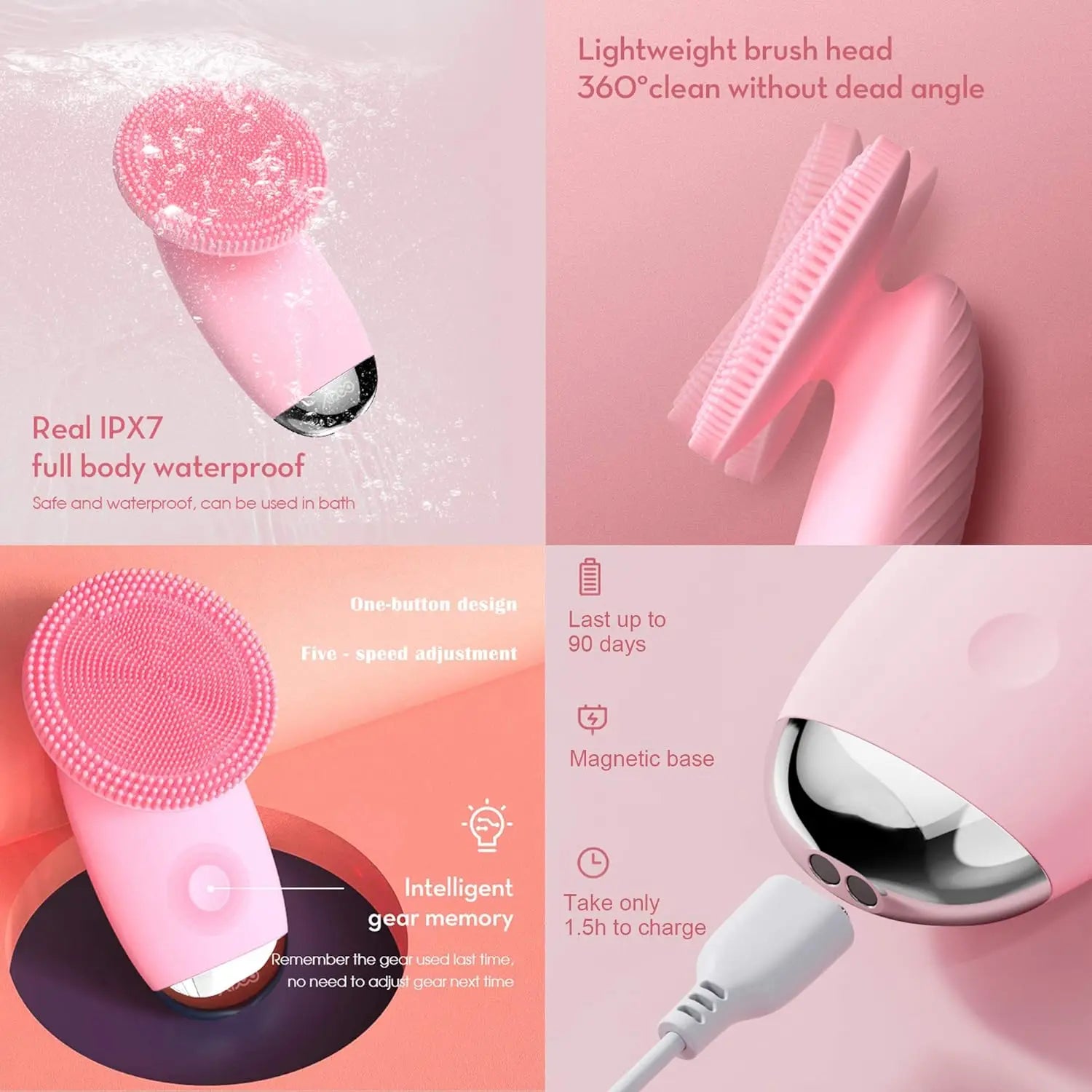 Electric Silicone Facial Cleansing Brush for Pore Cleaning - 5