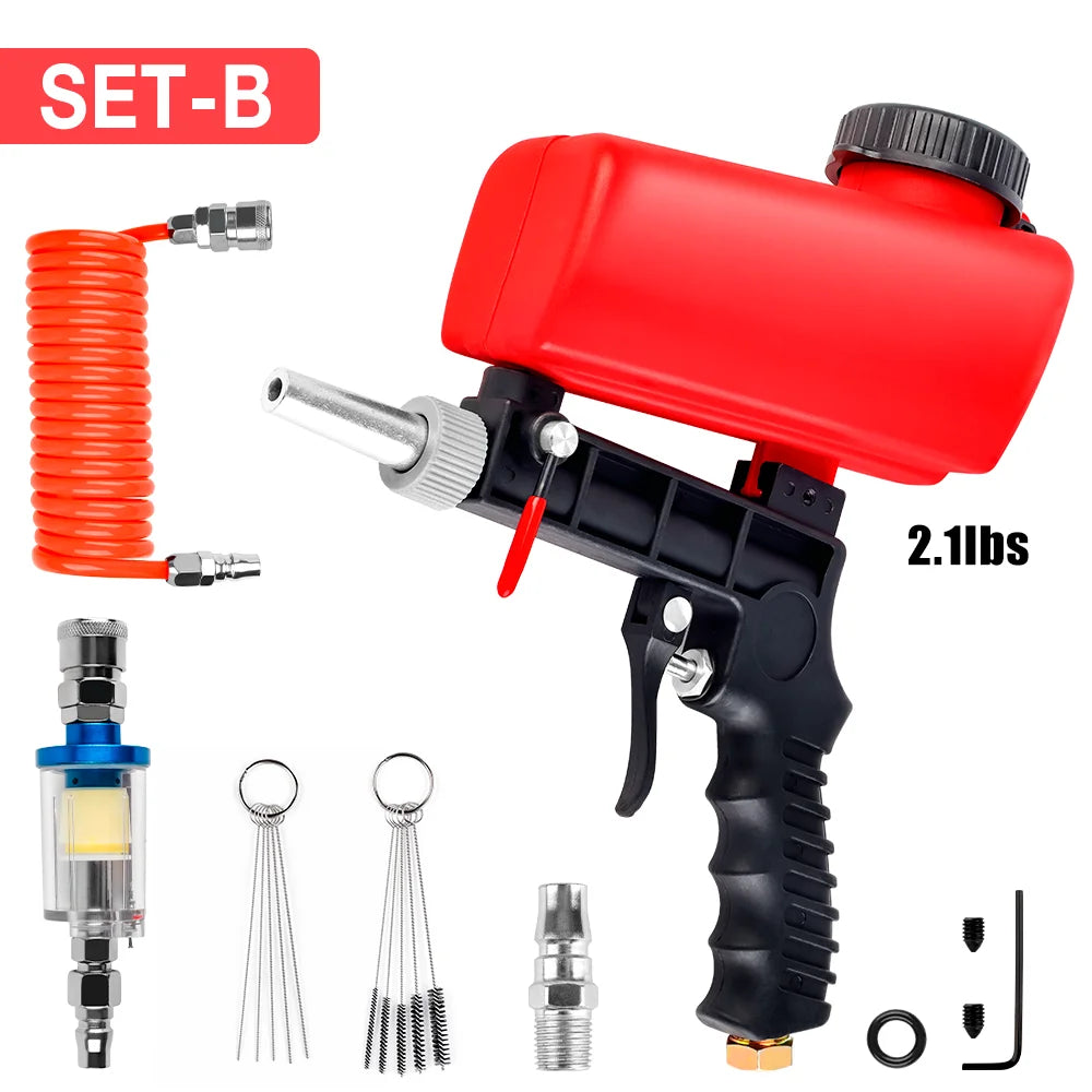 Portable 90PSI Pneumatic Gravity Feed Sandblasting Gun