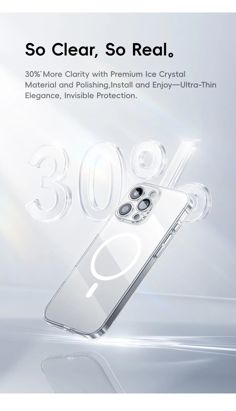 Magnetic Crystal Clear Slim Phone Case for iPhone