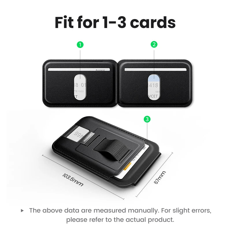 Magnetic Phone Card Holder Wallet with Kickstand for iPhone