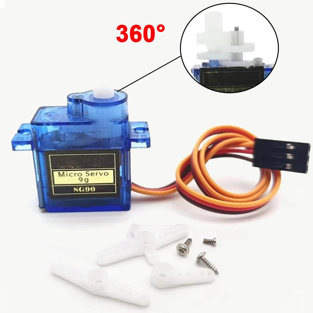 10PCS SG90 9G Micro Servo Motor for RC Robot Arm 180 or 360 Degree