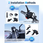 Motorcycle Handlebar USB Type C Charger with Voltmeter and Power Switch