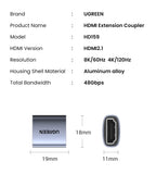 8K HDMI 2.1 Female to Female Extension Cable Coupler