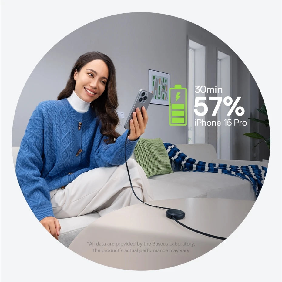 60W Retractable USB-C Fast Charging Cable - 15
