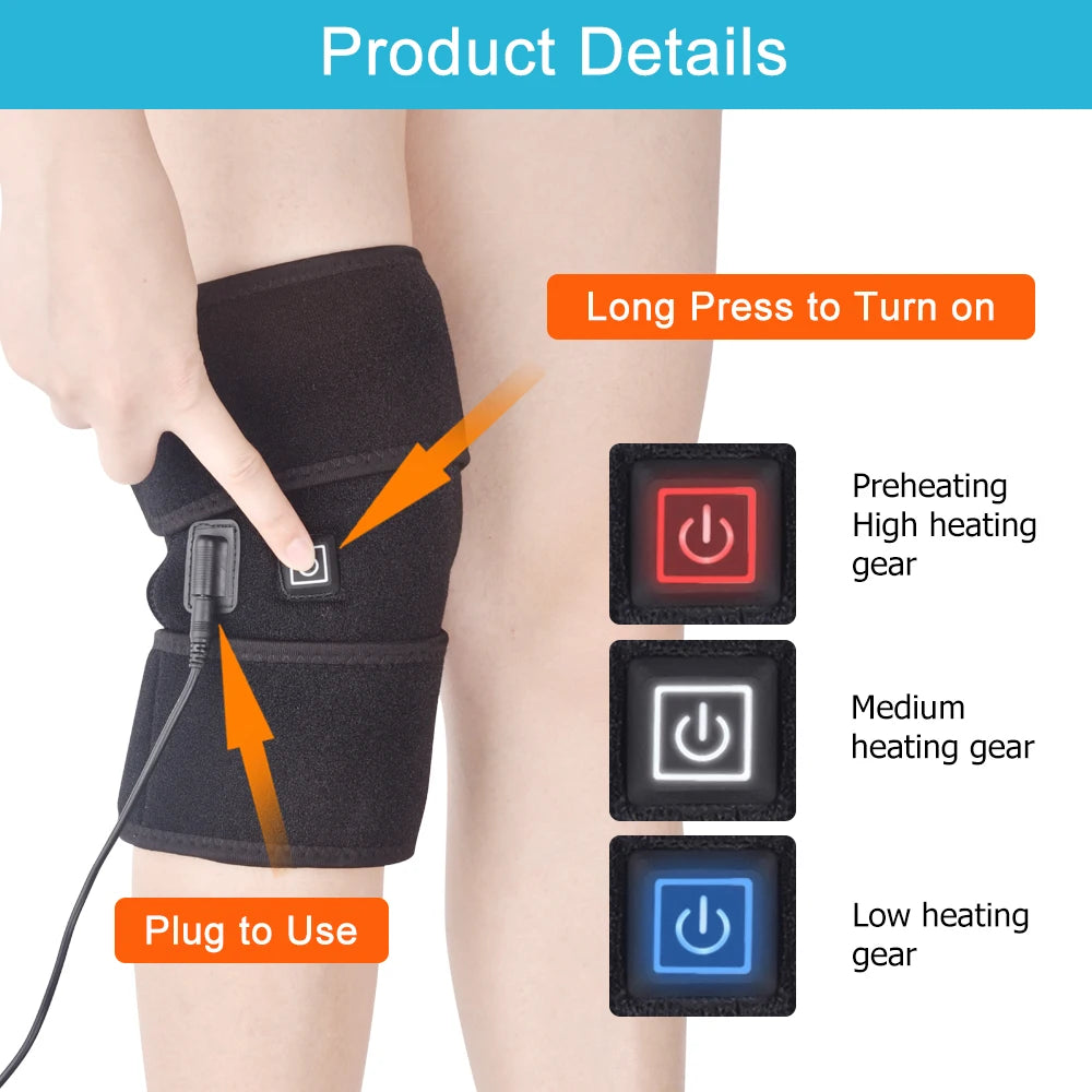 Electric Heated Knee Support Brace for Joint Relief