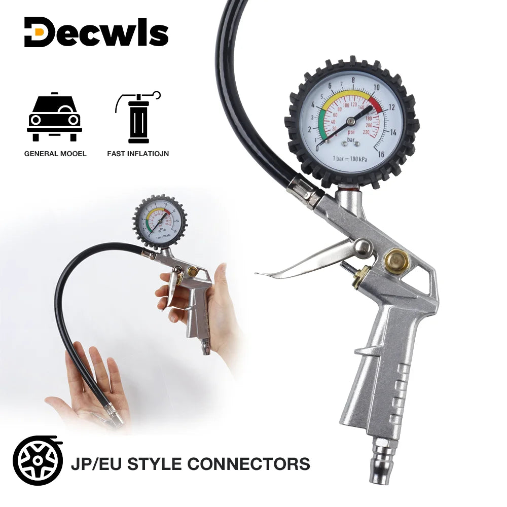 Professional Tire Pressure Gauge and Inflator Tool