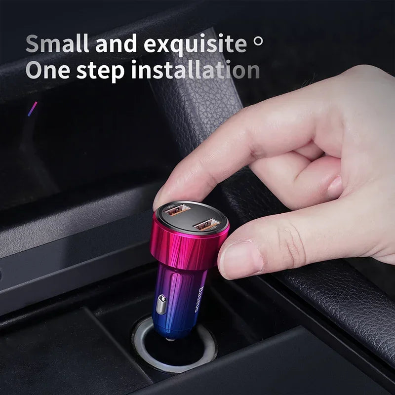 45W Dual-Port Fast Car Charger with LED Voltage Display - 6