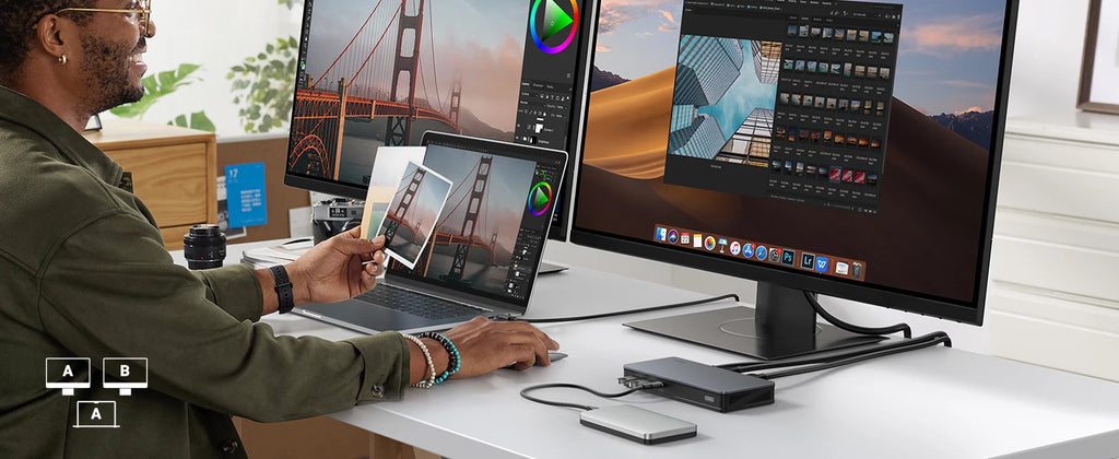 9-in-1 Dual 4K 60Hz DisplayLink Docking Station for Laptop
