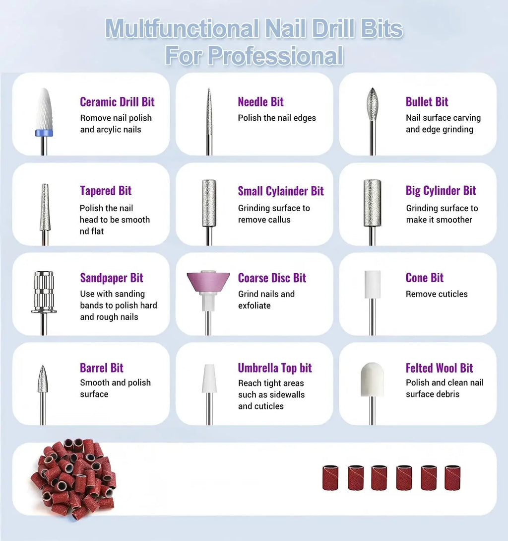 Professional Cordless Electric Nail File and UV Lamp Kit