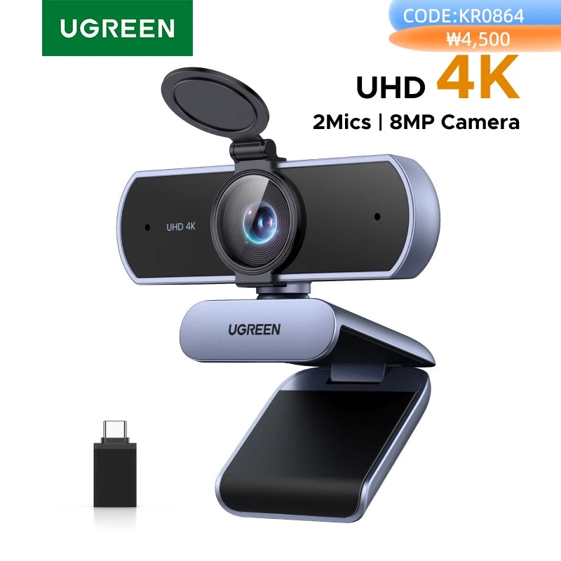 4K UHD Autofocus Webcam with Dual Noise-Cancelling Microphones - 1