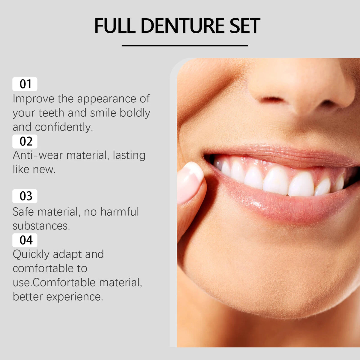 Temporary Silicone Dental Veneers and Denture Set
