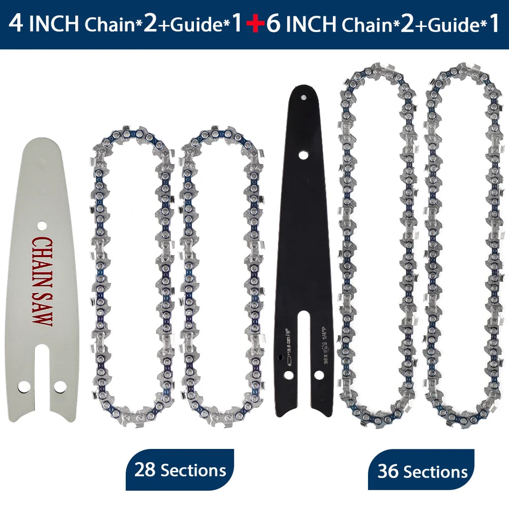 Replacement Chainsaw Chain and Guide Bar for Portable Electric Saws