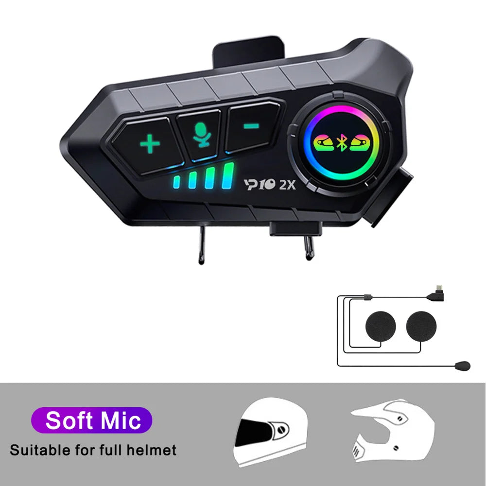 Bluetooth 5.3 Motorcycle Helmet Intercom Headset