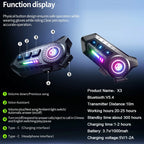Bluetooth 5.4 Motorcycle Helmet Headset with RGB Lights